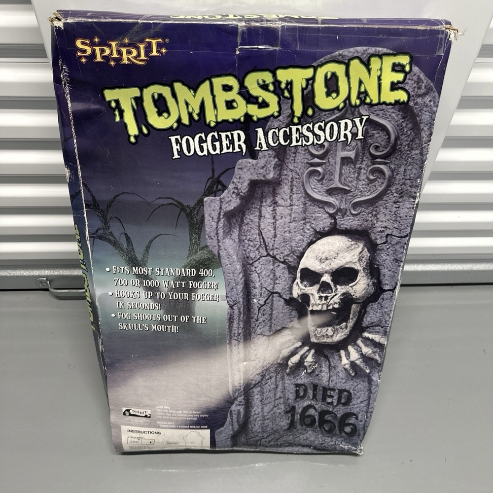 Vintage Spirit Halloween Tombstone Fogger Accessory Skull Grave Yard